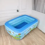 Bestway Pripučiamas vaikų baseinas 120x90x30 cm, stačiakampis, mink&scaron;tas dugnas