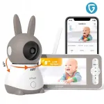 Iegeek elektroninė auklė su wifi kamera, pasukama, full hd + 5" lcd monitorius, 4x priartinimas