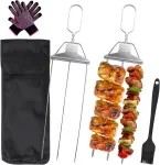 Nerūdijančio plieno ie&scaron;mai, 2 kebabų ie&scaron;mų rinkinys, ilga pusiau automatinė grilio &scaron;akė i&scaron; nerūdijančio plieno, tri&scaron;akė grilio &scaron;akė i&scaron; nerūdijančio plieno, skirta mėsai, daržovėms, duonai