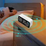 Dxia bluetooth garsiakalbio žadintuvas, led naktinės lemputės žadintuvas, usb įkroviklis, maitinamas i&scaron; tinklo su baterijos atsarga, individualus dvigubas žadintuvas, gali būti prijungtas prie mobiliojo bluetooth