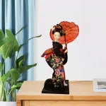 Japoni&scaron;kas rankų darbo gei&scaron;os skulptūra 25 cm lėlės kimono E stiliaus stalui