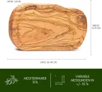 Erreke alyvmedžio lentelė, didelė alyvmedžio pjaustymo lentelė, skirta patiekti ar pjaustyti, sūriui, duonai kepti ant grotelių, medinė lentelė, virtuvės reikmuo, pjaustymo lentelė, medinė, rankų darbo (apie 39 cm su sulčių grioveliu)