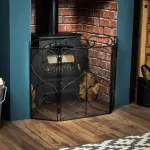 Fire Vida Tapton 3 dalių židinio ekrano/kibirk&scaron;čių apsauga, metalinis, juodas