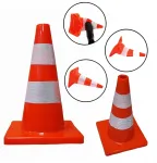 Kelių kūgis 30cm su at&scaron;vaitinėmis juostomis, įspėjamasis, su skyle virbalui