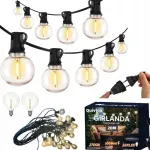 Quivlox Led sodo girlianda, lauko lemputės, grandinė 20m 22x E12 lemputė