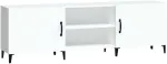 TV staliukas Televizoriaus spintelė, balta, 150x30x50cm, apdirbta mediena