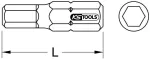 Ks tools 918.3410 1/4 colio torsionpower bitas, &scaron;e&scaron;iakampis vidinis, 25 mm, 4 mm