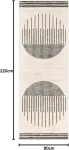 Livabliss Nairobi Boho kilimas svetainei ir miegamajam - 80 x 220 cm, geometrinis ra&scaron;tas, skandinavi&scaron;kas modernus - dramblio kaulo, kreminės, sidabrinės spalvos