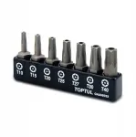 Atsuktuvų antgalių bitų rinkinys 1/4'' 7 vnt. torx su skyle toptul