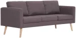 Fotelis Trivietė sofa, taupe spalvos, audinys