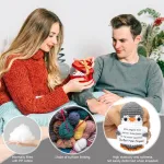 Mini pingvinas 'a&scaron; tave myliu' dovanos, dovana moterims jubiliejaus proga, megztas vilnonis pingvino žaislas su meilės monetų kortele, ki&scaron;eninis apkabinimo pingvinas, romanti&scaron;ka dovana žmonai vestuvių metinių Valentino dienos proga