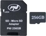 Atminties kortelė 2 dalių PNI 256GB MicroSD atminties kortelių rinkinys su Class 10 SD adapteriu, 80 Mb/s, V30