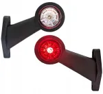 Kampinė led gabaritinė lempa, įstriža, balta-raudona ft-009c 12/24v