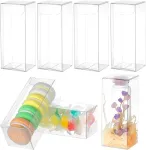 Nbeads 30 vnt. skaidrių plastikinių pvc dėžučių, 4 x 4 x 10 cm, skaidrios stačiakampės dovanų pakavimo dėžutės, vestuvių vakarėlio dovanų dėžutės saldainiams, sausainiams, pyragams, &scaron;okoladams, dovanų formoms