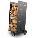Vežimėlis malkoms, 100 kg, metalinis, su guminiais ratais, tvirtas plienas