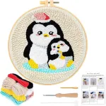 Jsrqt rinkinys pradedantiesiems, skirtas siuvinėti adata "penguin". Rinkinys pradedantiesiems vaikams ir suaugusiems. Siuvinėjimo adatos rinkinys pradedantiesiems. Audinio ra&scaron;tų rinkinys pradedantiesiems