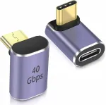 Gembird Premiumcord Usb Type-c - Usb-c kampinis 90 laipsnių adapteris, juodas