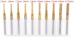 Karbido freza su danga 1,5 mm - 3,175 mm pjovimo graviravimo antgalių cnc rotacinių įrankių rinkinys, 10 vnt.
