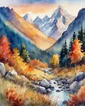 Tishiron Berge paveikslai pagal skaičius suaugusiems, kalnų mi&scaron;ko paveikslai pagal skaičius, paveikslai pagal skaičius su teptuku ir akriliniais dažais, 40 x 50 cm rudens medžių paveikslai pagal skaičius suaugusiems, &scaron;eimai, draugams