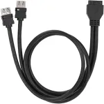 Ciciglow usb 3.0 panelinis montavimo kabelis, usb 3.0 19/20 kontaktų stalinis priekinės pagrindinės plok&scaron;tės panelinis montavimo kabelis su fiksuotomis kojelėmis (0,6 m)