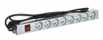 Assmann Electronic ASM A-19-STRIP-2-IMP PDU i&scaron;leidimo juosta 19 RACK 8xType E, 1,8 m laidas su Schuko, įjungimas/i&scaron;jungimas, aliuminio
