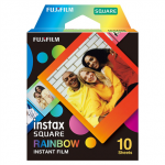 Fujifilm | Instax Square Rainbow (10) Momentinis filmas | 72 x 86 mm | 2,4 x 2,4 colio vaizdo sritis; 3,4 x 2,8 colio spausdinimo dydis | Kiekis 10