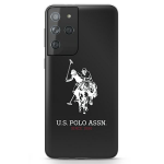 Us Polo Assn US Polo USHCS21LTPUHRBK S21 Ultra G998 dėklas telefonui juodos spalvos Shiny Big Logo