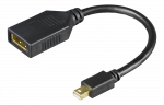 DisplayPort - miniDisplayPort adapteris DELTACO 4K UHD 60Hz, 0.2m, juodas / MDP-DP1-K / 00110028