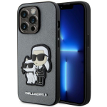 Karl Lagerfeld dėklas, skirtas iPhone 14 Pro 6,1 KLHCP14LSANKCPG sidabrinis kietas dėklas , skirtas Saffiano Karl - Choupette