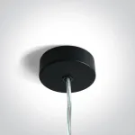 Juodas, apvalus pakabinimo pagrindas profiliams, su 2m permatomu kabeliu, 050122/B