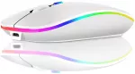 Belaidė įkraunama optinė pelė, Plona 2,4 GHz &bdquo;Bluetooth&ldquo;, balta