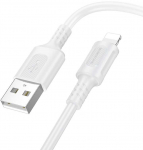Oem Borofone kabelis BX111 Feliz - USB į Lightning - 2,4A 1 metras baltos spalvos
