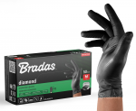 Vienkartinės darbo pir&scaron;tinės Bradas DIAMOND, juodos, M dydis, 7-8, 50 vnt.