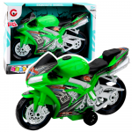 Lean Toys Racing Bike Racer Drive Lights Sounds Žalias