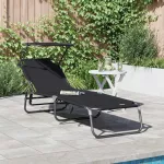 Sulankstomas gultas Juoda 190 x 57 x 81 cm Oksfordas
