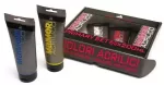 Maimeri &bdquo;Acrilico&ldquo; rinkinys &ndash; akriliniai dažai, 5 x 75 ml tūbelės &ndash; Italijoje pagaminti akriliniai dažai (pagrindinės spalvos + juoda ir balta)