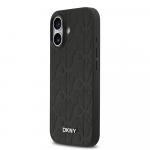 DKNY PU Leather Grid Pattern Magsafe dėklas skirtas Apple iPhone 17 juodos spalvos