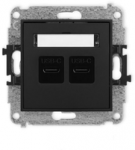Karlik Elektrotechnik 12ICUSB-7 ICON dvigubas USB įkrovimo mechanizmas, 2xUSB C, maks. 20 W. matinės juodos spalvos 12ICUSB-7