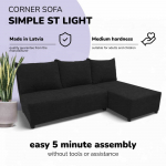 Meb & Podrez Kampinis i&scaron;skleidžiamas sofos-lovos komplektas &bdquo;St Light&ldquo;, &bdquo;Podrez&ldquo;, grafito spalvos