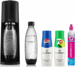 Gazuotų gėrimų gaminimo aparato SodaStream Terra rinkinys, juodas