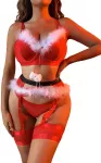 Keturių dalių apatinio trikotažo komplektas Hot Christmas XXL