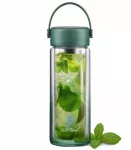 Gertuvė Vialli Design su dvigubomis sienelėmis ir arbatinuku Fuori 350 ml žalia (30213)