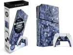 Maxx Tech PS5 plonos priekinės plok&scaron;tės + valdiklio priekinės plok&scaron;tės &ndash; &bdquo;Mėlyna Wave Camo&ldquo;