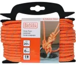 Black & Decker Juodas & Decker Tvirtinimo lynas 0,60 cm su rite 20 metrų Juodas+DECKER