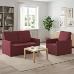 Sofa Sofos komplektas 2 vnt. Vyno raudona Audinys
