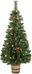 Dirbtinė kalėdinė eglutė su LED ap&scaron;vietimu ir dekoracijomis, žalia, 120 cm