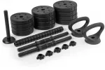 Spokey Rinkinys hantli 4w1 (sztanga, hantle, kettlebell, podp&oacute;rki do pompek) PONDUS SET 20 kg (Rinkinys hantli 4w1 (sztanga, hantle, kettlebell, podp&oacute;rki do pompek) Spokey PONDUS SET 20 kg)