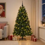 Dirbtinė kalėdinė eglutė su žaisliuku 240 cm 300 LED