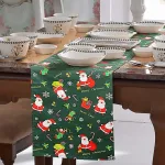 Loopes žalias stalo takelis virtuvės dekoravimui, žalias vintažinis stalo takelis, kalėdinis stalo takelis, medvilninis santa stalo takelis, kalėdinis stalo takelis kalėdinei dekoracijai, valgomojo stalo dekoracija 28 x