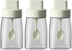 Rinkinys 3 prieskonių stiklainių su &scaron;auk&scaron;teliu, 230 ml, žalias